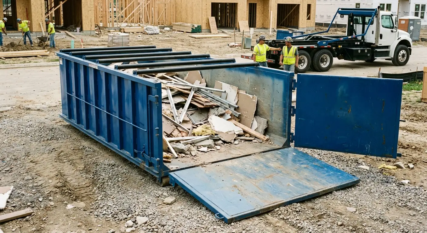 Dumpster with walk-in loading door in Hartford, CT