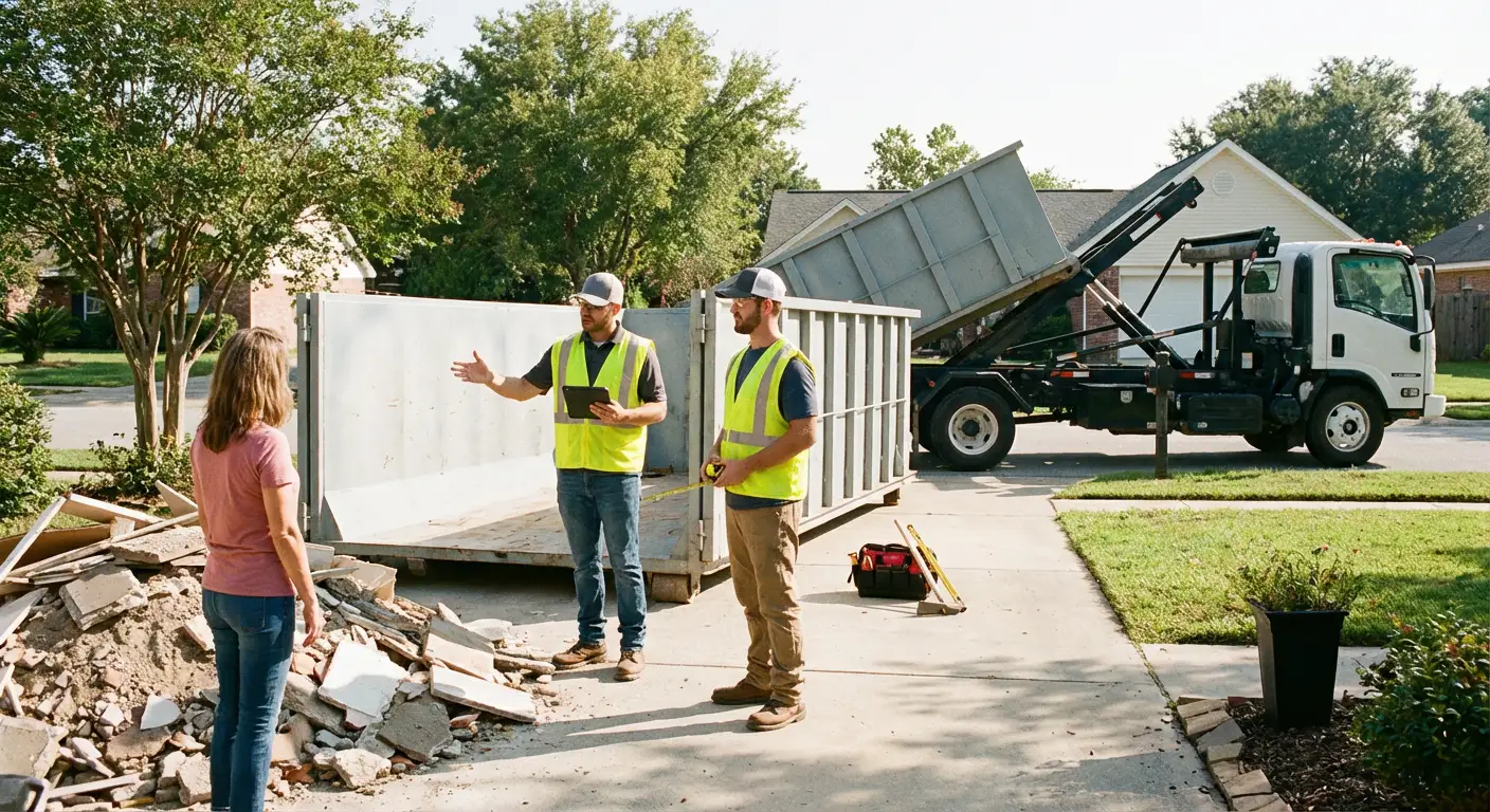 Charter Oak Dumpsters dumpster delivery truck in Hartford, CT