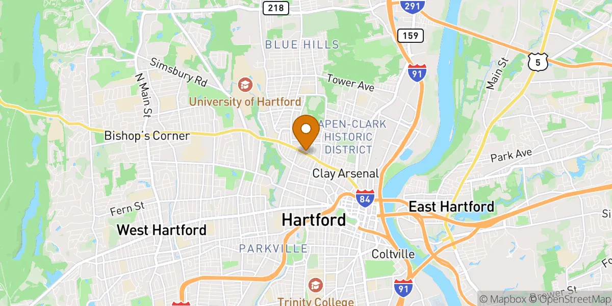 neighborhood map in Hartford, CT